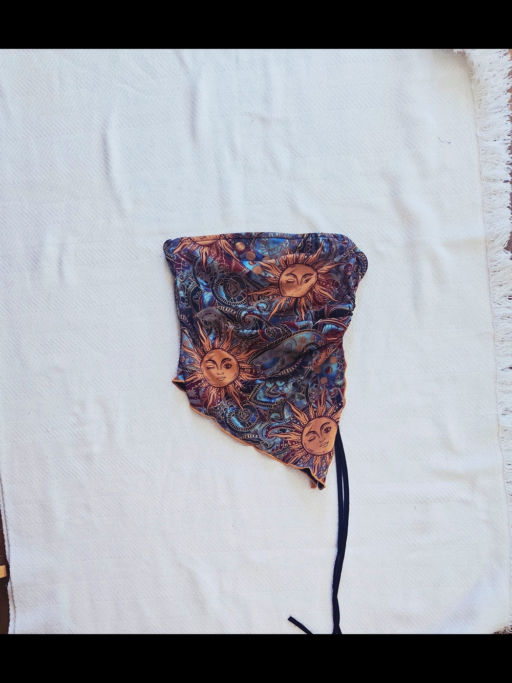 SHEIN Blue Paisley Sun-Print Tank Top
